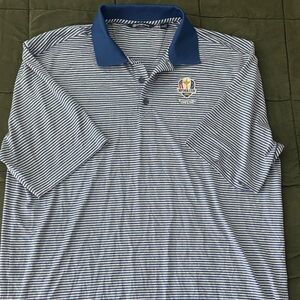 Cutter & Buck 2020 Ryder Cup Navy and White Striped Polo